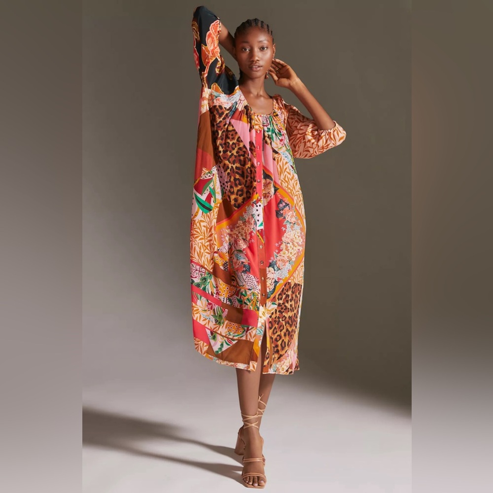 Geisha Designs Collage Midi Dress - Size S (Oversized) - Multicolor - NWT/Flawed - Picture 11 of 12
